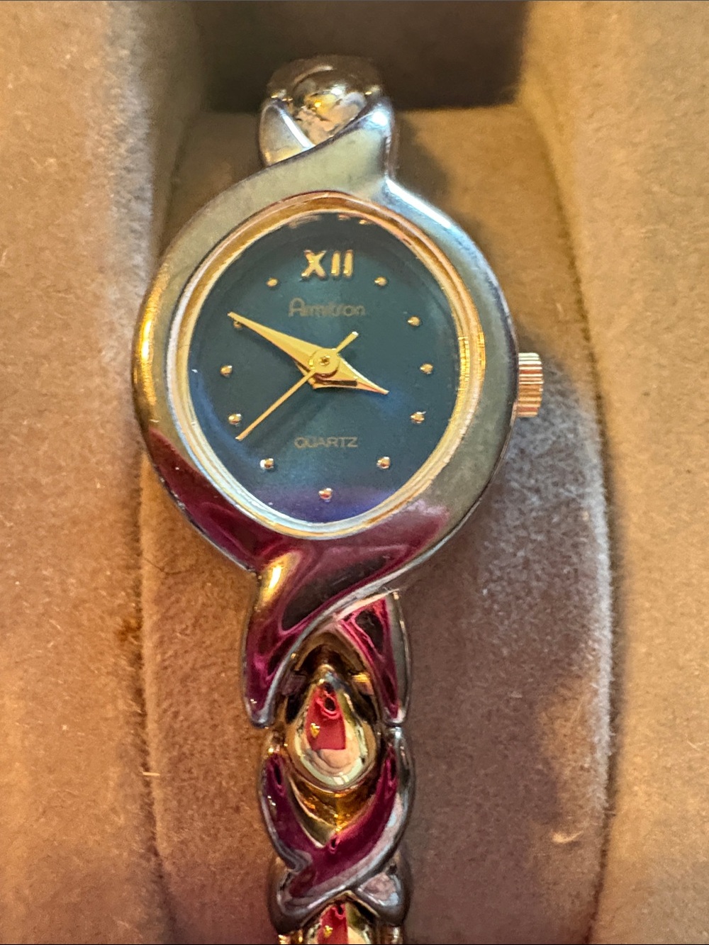 Armitron  Ladies Silver-tone Blue Dial Quartz Bracelet Watch